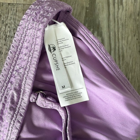 NWT Womens Cupshe Amiya Purple V-neck Criss Cross High Waisted Bikini - Picture 13 of 13